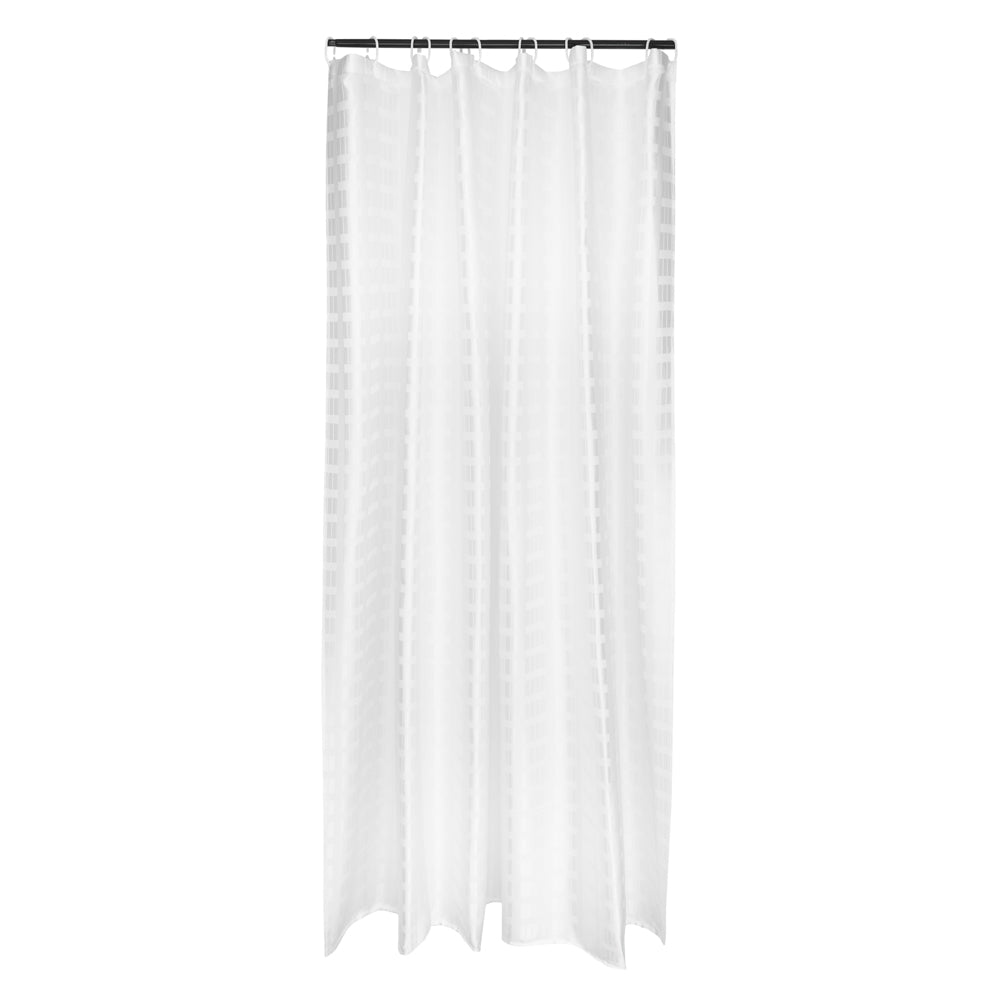 Shower Curtain Box Stripe 100% Polyester Charcoal