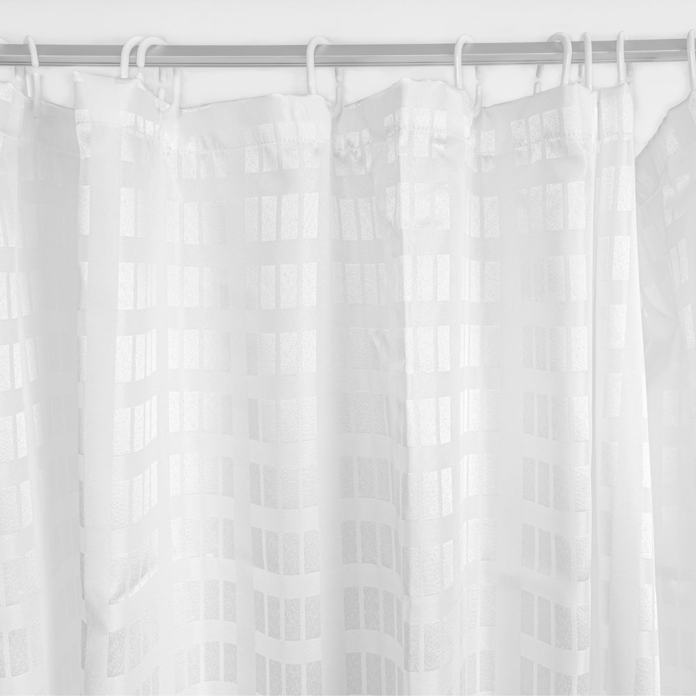 Shower Curtain Box Stripe 100% Polyester Charcoal