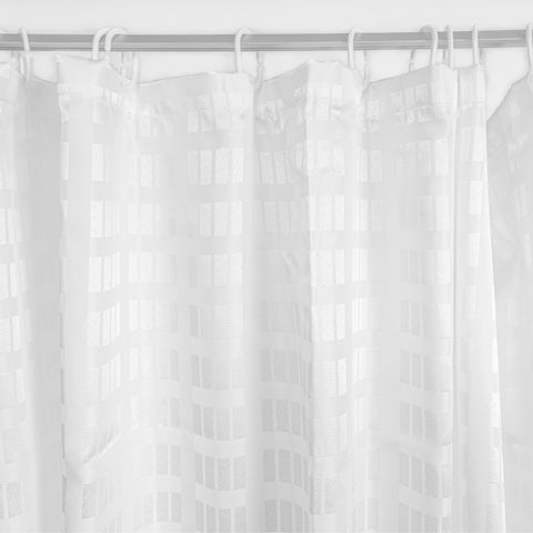 Shower Curtain Box Stripe 100% Polyester Charcoal