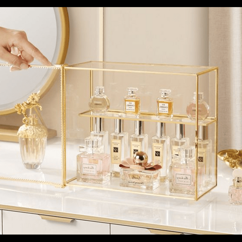 Trueliving Golden Glass 2.1  Retail Store Perfume display Unit L30*W30*H90 CM
