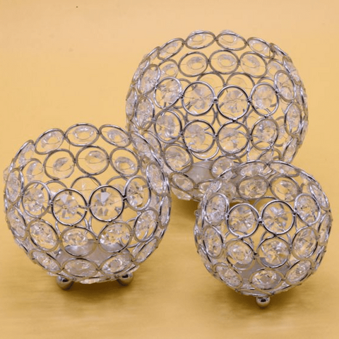Trueliving Golden Metal Bowl Candle Holder 18 CM H To 41 CM H