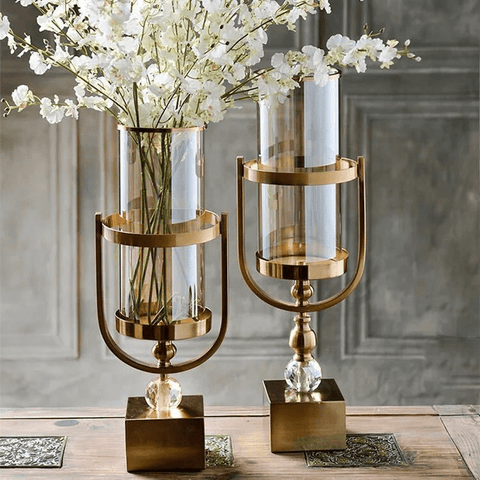 Trueliving Winter Golden Royal Feel Candle Holder ‎18 CM H To 41 CM H