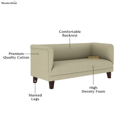 Dexter 3 Seater Fabric Sofa (Cotton, Sand Beige)