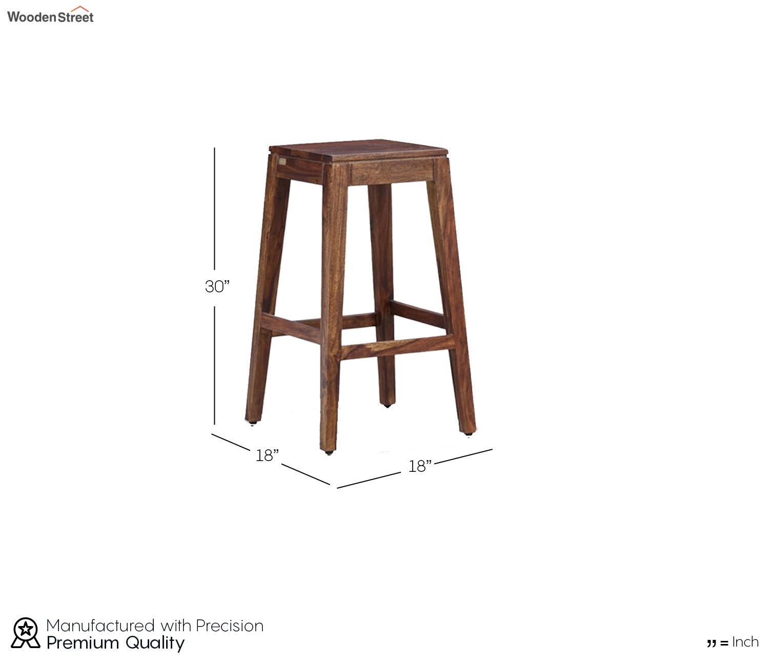 Owen Solid Wood Bar Stool in Provincial Teak Finish