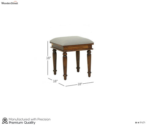 Denver Beige Fabric Wooden Stool