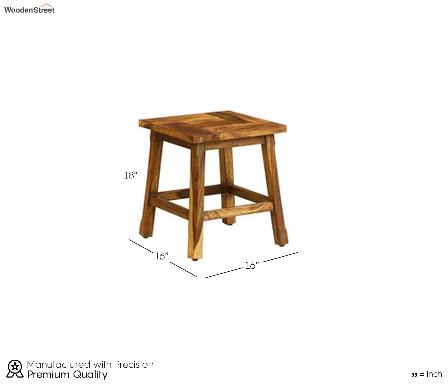 Michael Brown Solid Wood Seating Stool in Rustic Teak Finish