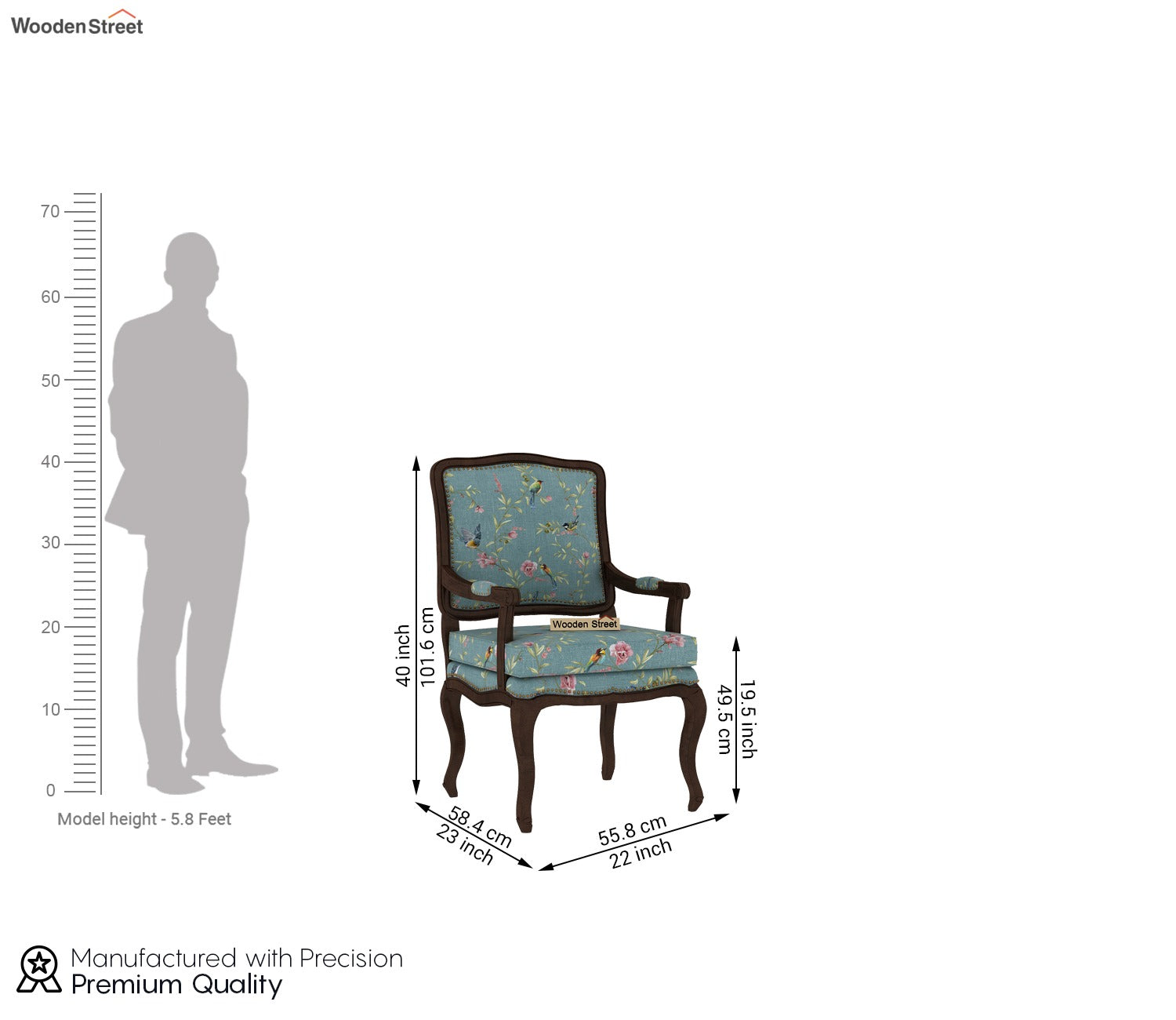 Kelvin Arm Chair (Cotton, Bubble Robins)