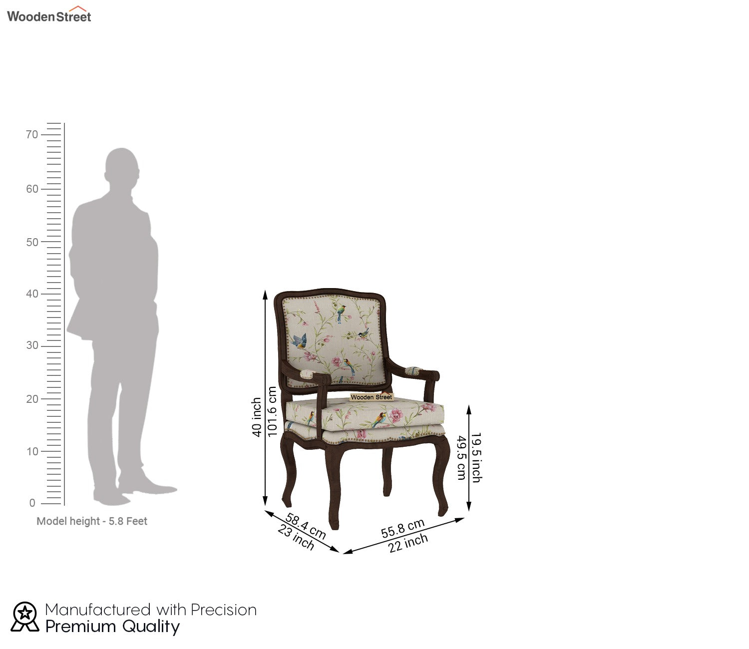 Kelvin Arm Chair (Cotton, Cream Robins)