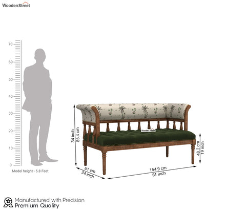 Reyes Bench With Back Rest (Cotton, Cream Tropical)
