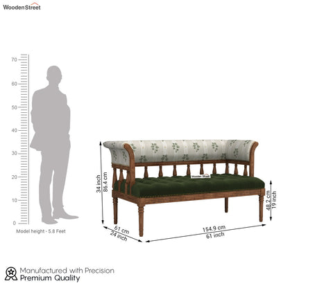Reyes Bench With Back Rest (Cotton, Palm Leaf stripes)