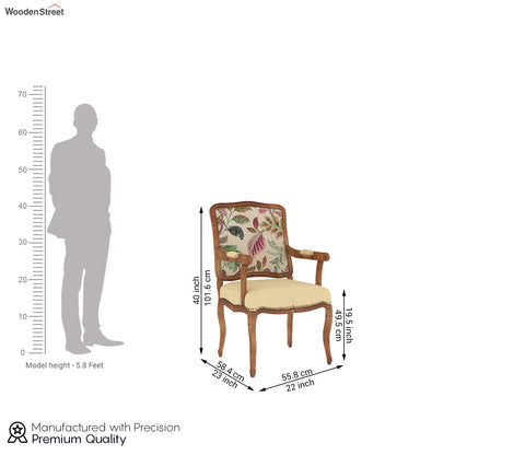 Kelvin Arm Chair (Fabric, Rosy Leaf)