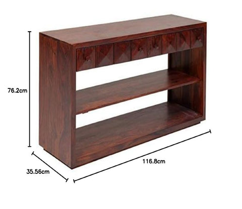Italian Solid Wooden Partition Leave Design Console Table