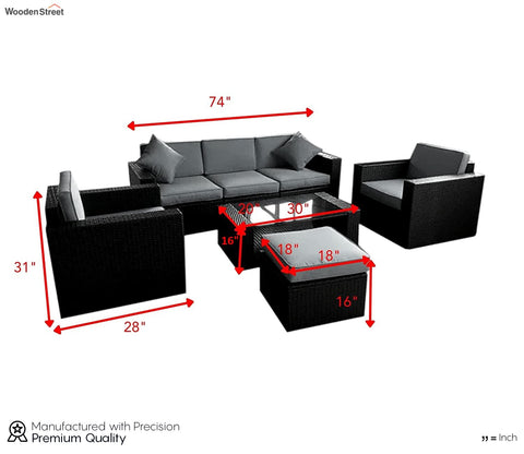 Dark Brown Rattan And Wicker Patio Set With Cream Cushions And Table