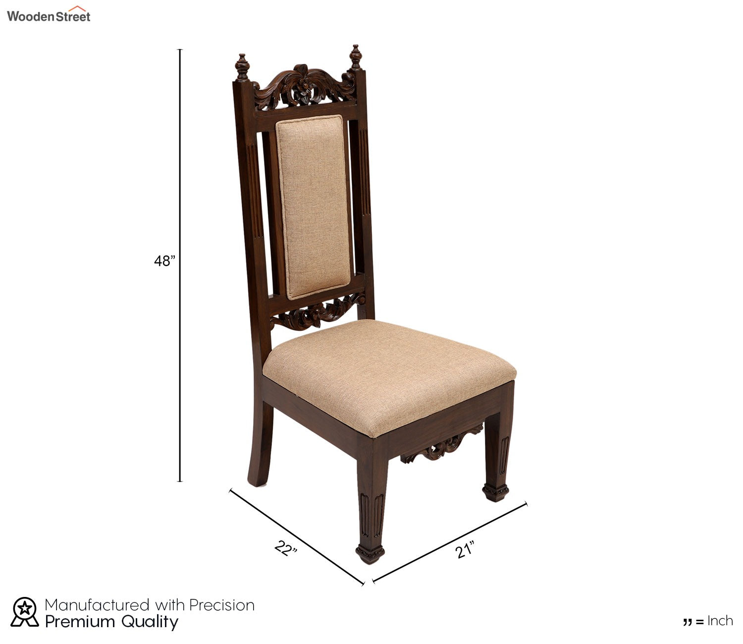 Soha Chair in Premium Teakwood in Walnut Finish