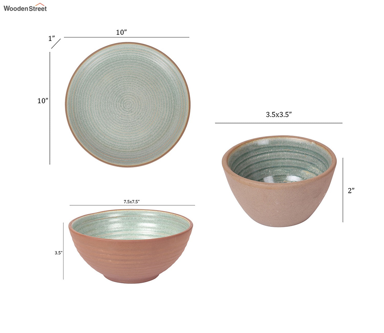 Desert Sand Ceramic Dinner Set of 10 Pieces