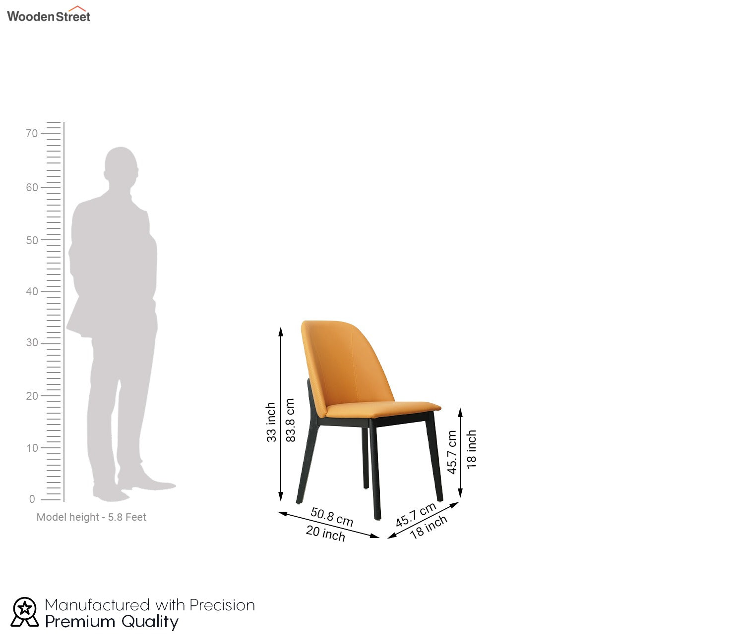 Caserta Fabric Dining Chair (Ginger Bread)