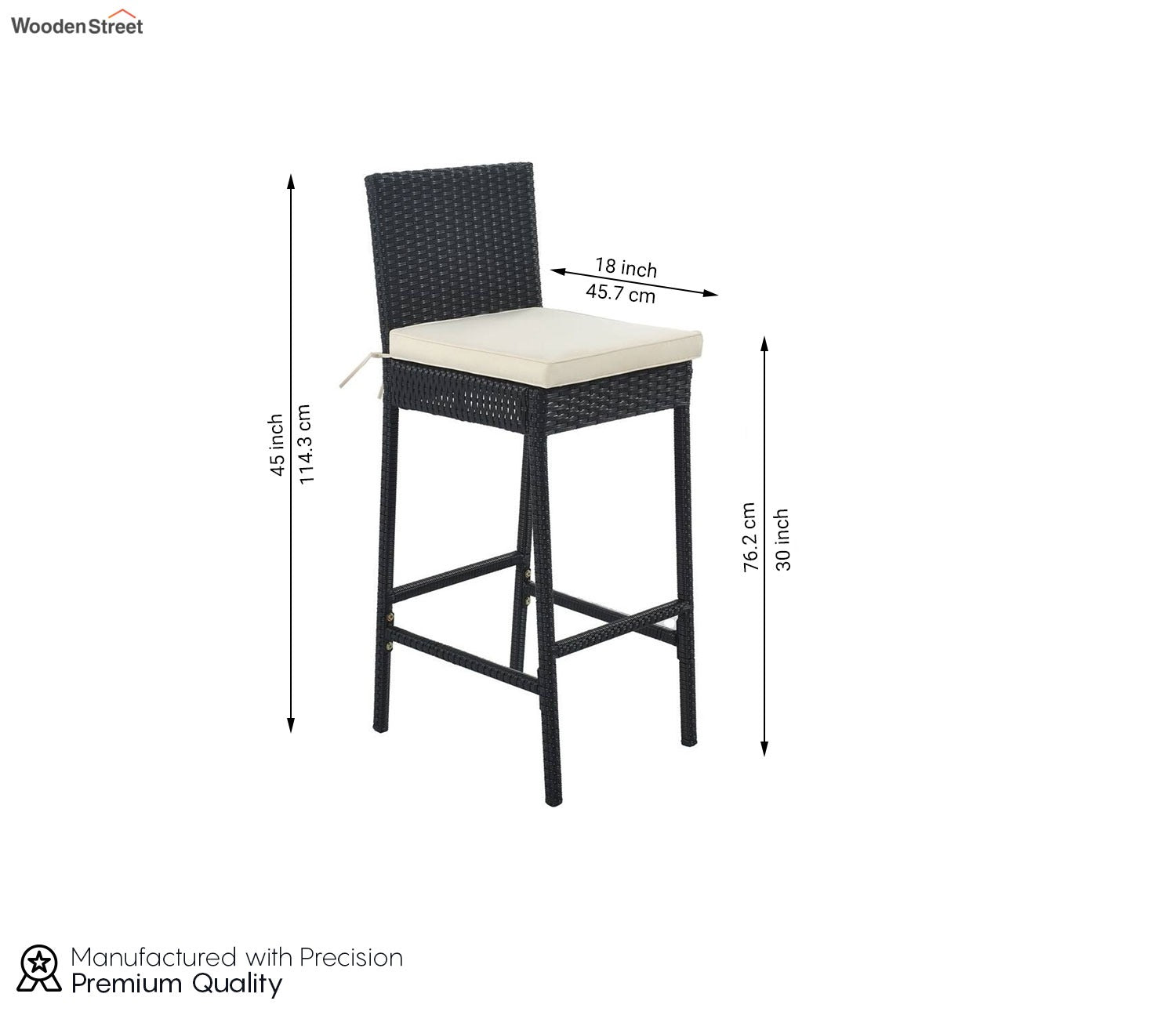 Black Rattan And Wicker Aarva 2 Seater Outdoor Bar Set