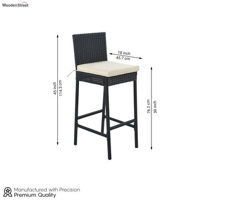Black Rattan And Wicker Aarva 2 Seater Outdoor Bar Set