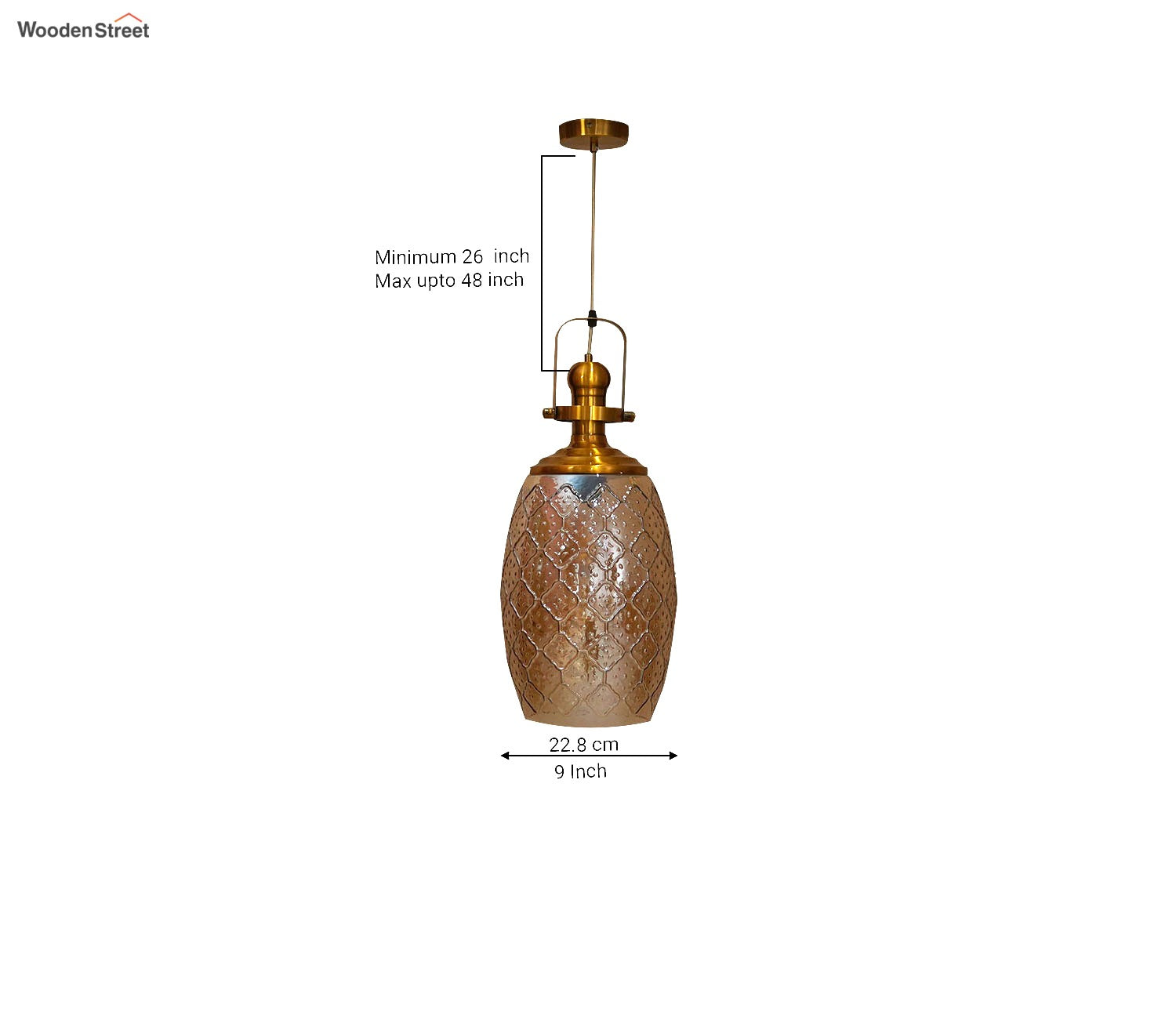 Sylvia Glass Lampshade Hanging Lights (Amber)