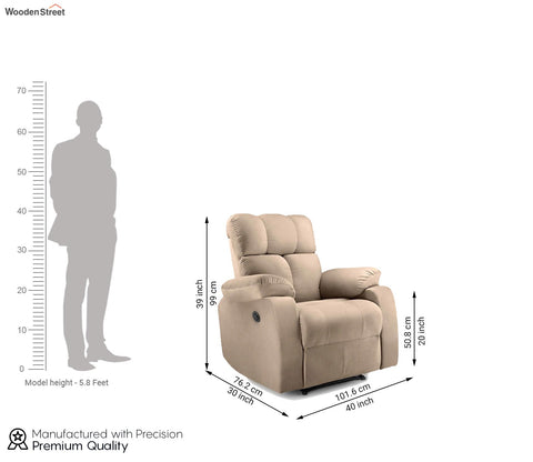 Valios Fabric 1 Seater Motorized Recliner Chair (Beige)