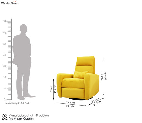 Nivaan Suede Rocking Revolving Motorized Recliner R3 (Yellow)