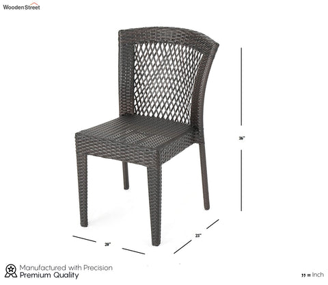 Dark Brown Wicker And Rattan 4 Seater Dining Set
