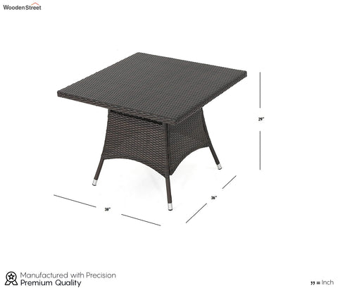 Dark Brown Wicker And Rattan 4 Seater Dining Set