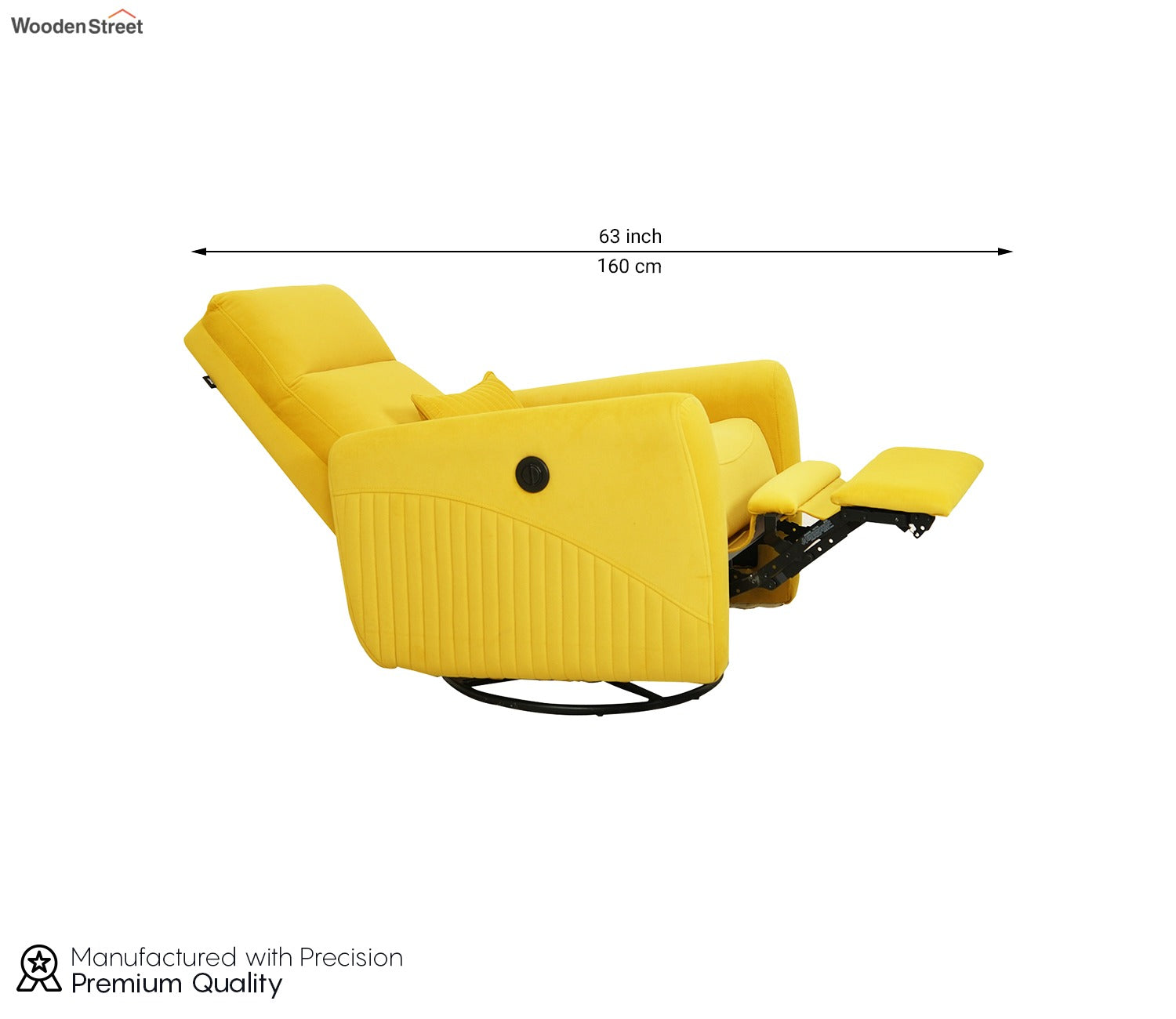 Nivaan Suede Rocking Revolving Motorized Recliner R3 (Yellow)