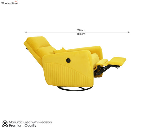 Nivaan Suede Rocking Revolving Motorized Recliner R3 (Yellow)