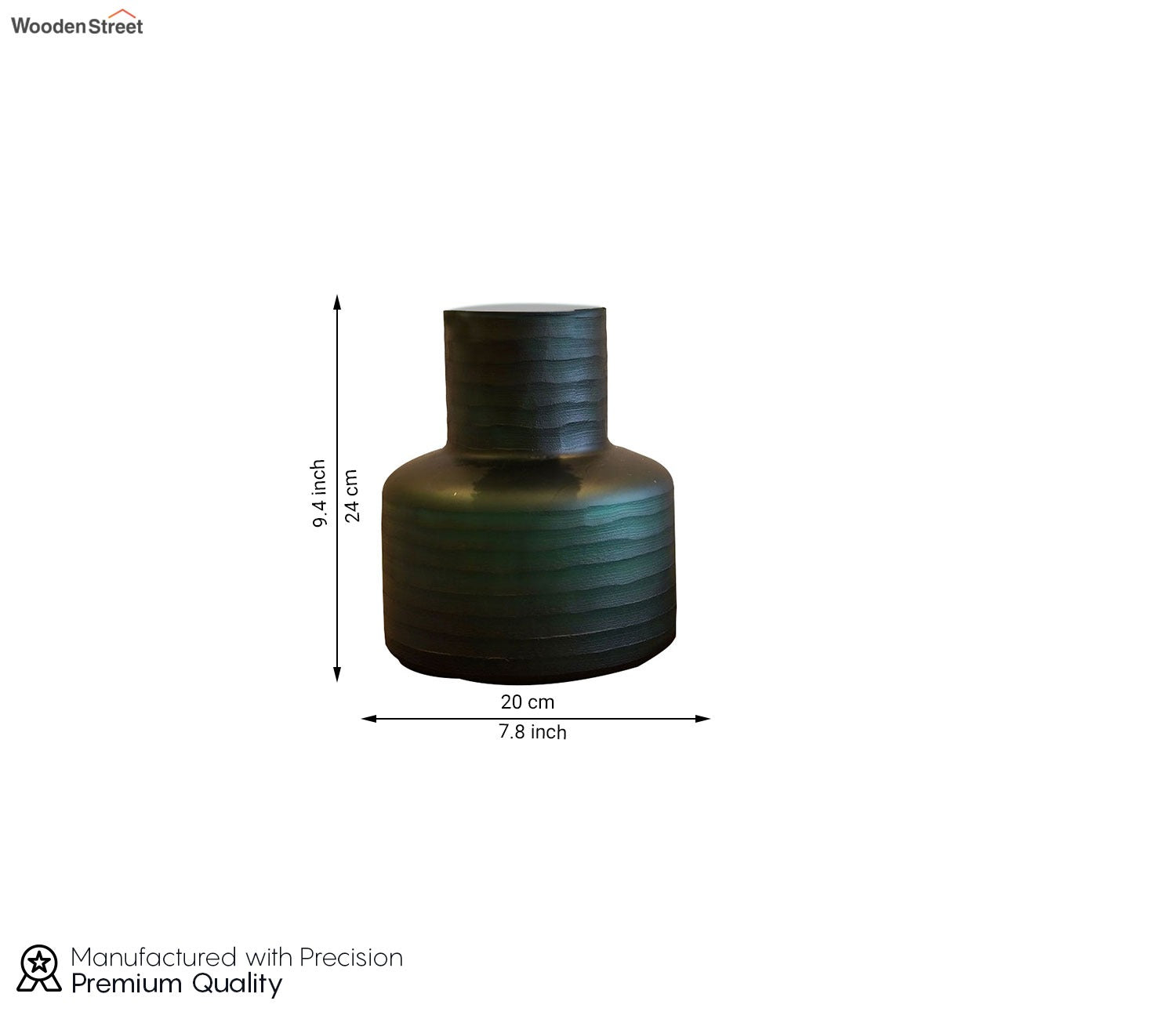 Plush Cup Green Glass Vase