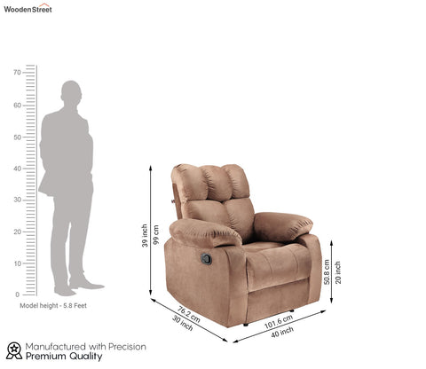 Valios Fabric 1 Seater Manual Recliner Chair (Brown)