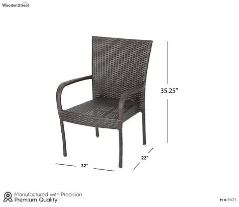 Dark Brown Rattan And Wicker 2 Seater Outdoor Furniture Set