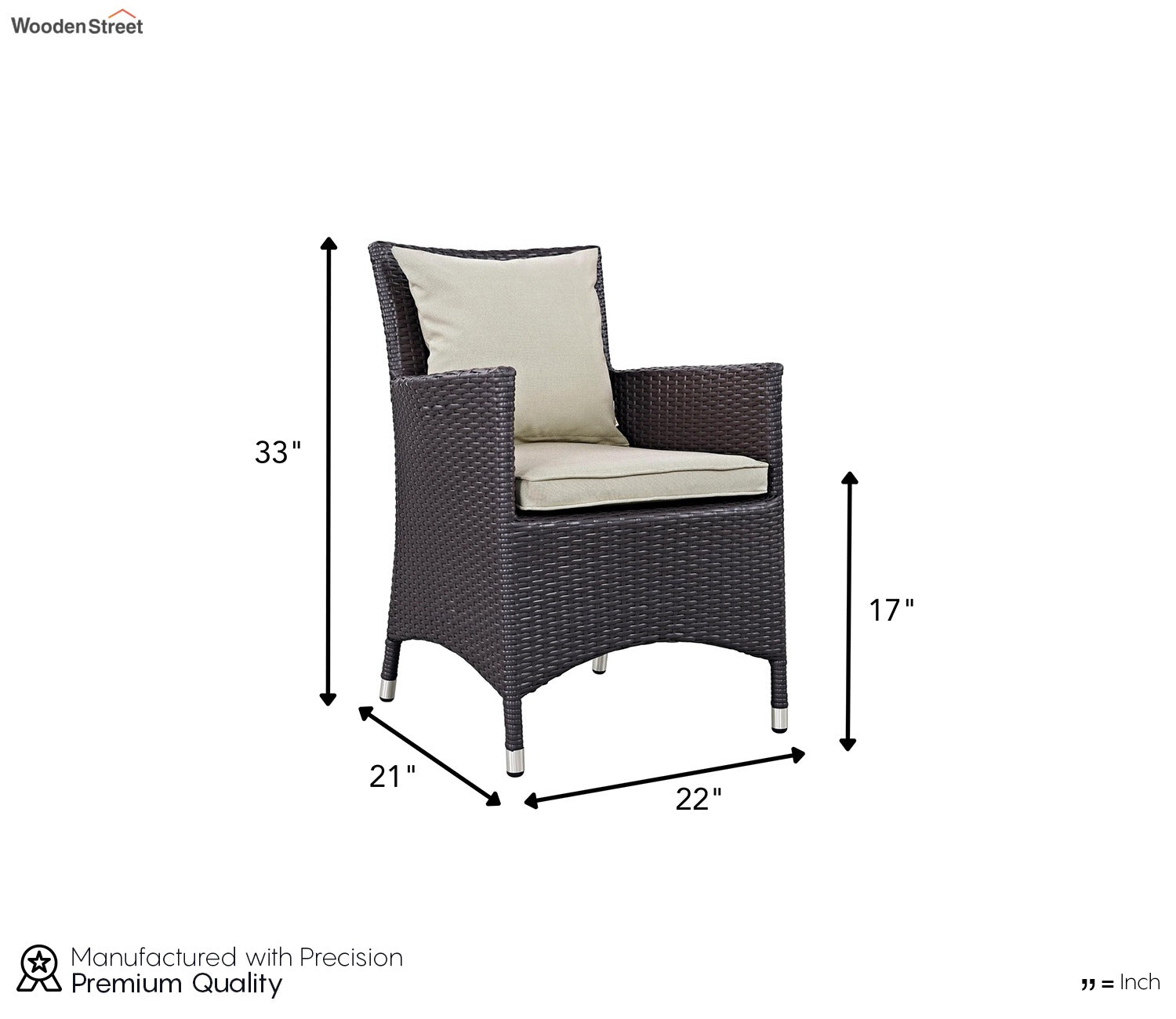 Black Rattan And Wicker Outdoor Dinning Set With Off White Cushions