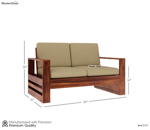 Winster 2 Seater Wooden Sofa (Honey Irish Cream)