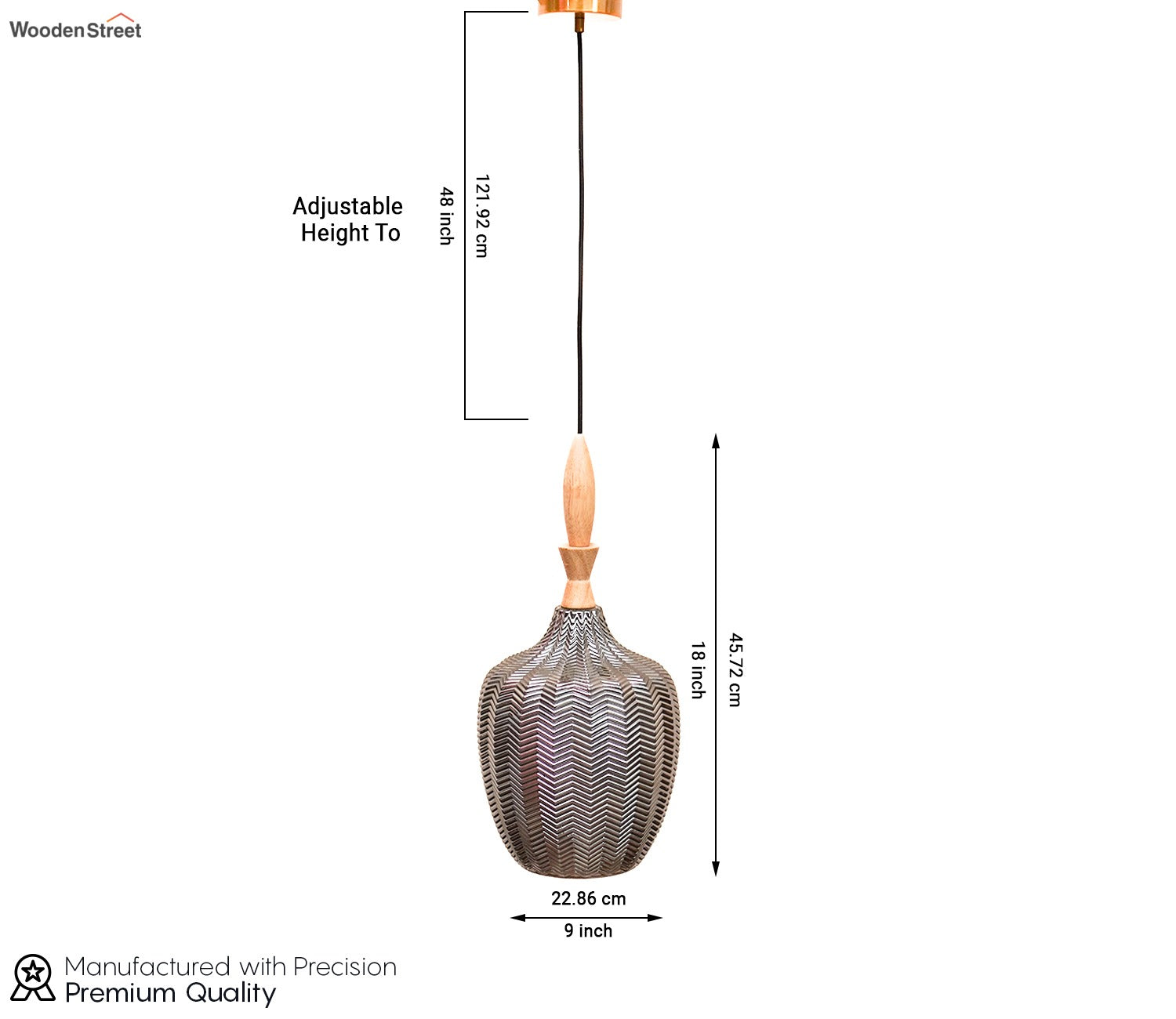 Ellyse Hanging Pendant Light (Smokey Grey)