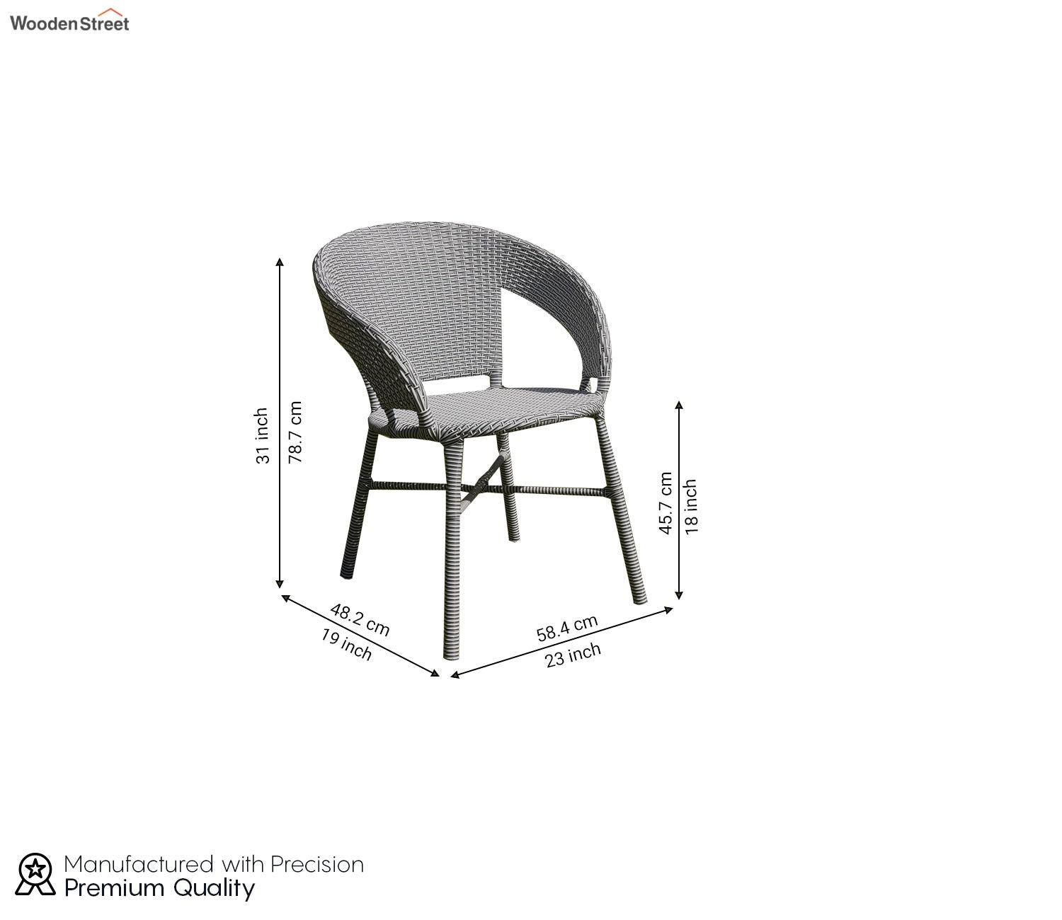 Sienna Wicker Outdoor Garden Chair (White and Black, Dual Tone)