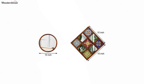 Bohemian Mirror Collage (Walnut Finish)