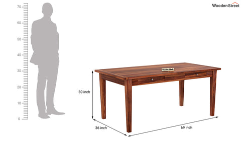 Mcbeth - Sofie Storage 6 Seater Dining Table Set With Mcbeth Bench (Honey Finish)