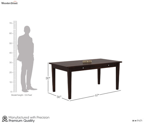Mcbeth 6 Seater Dining Table With Storage (Walnut Finish)
