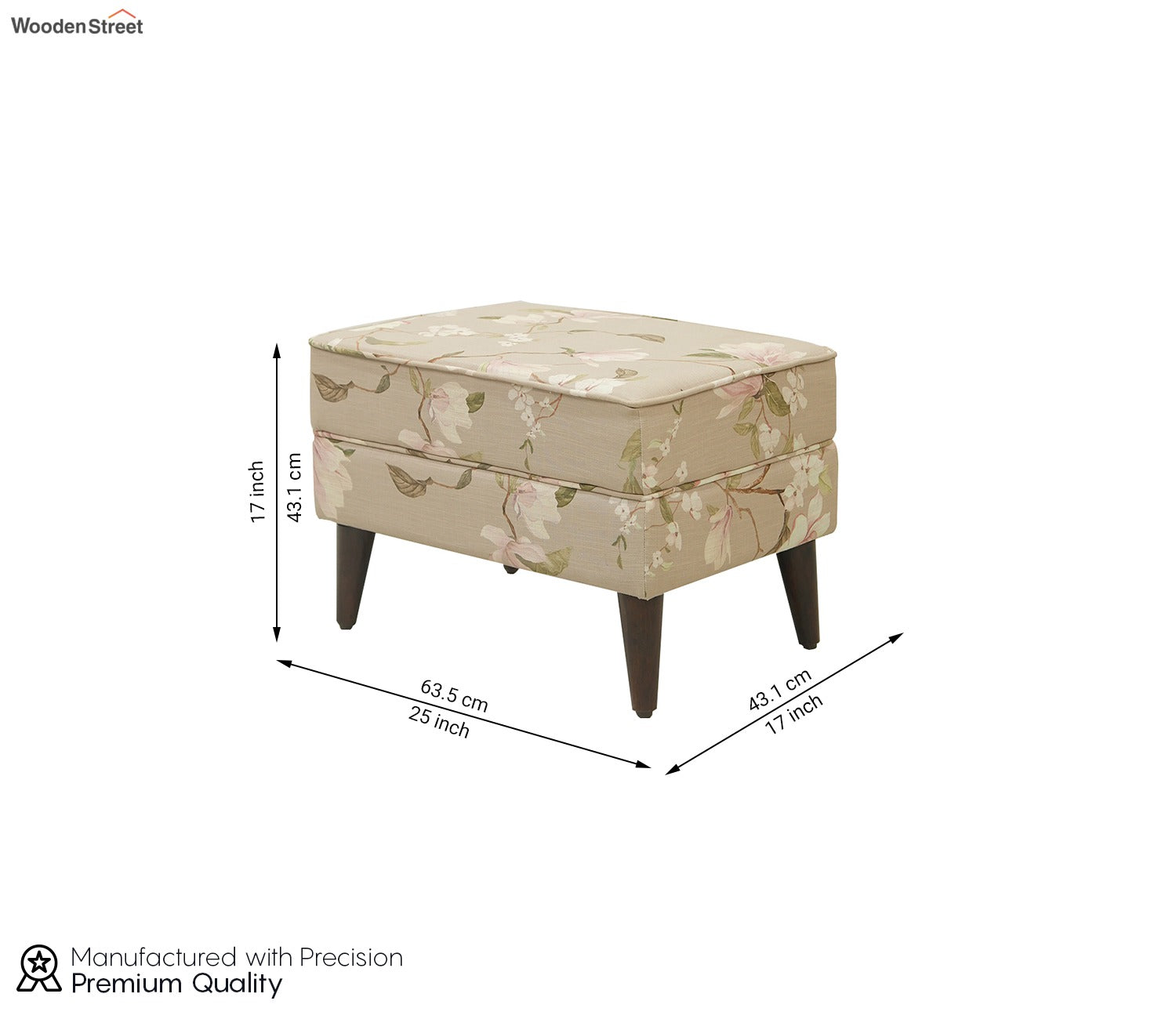 Claudia Ottoman Pouffe (Cotton, Magnolia Beige)
