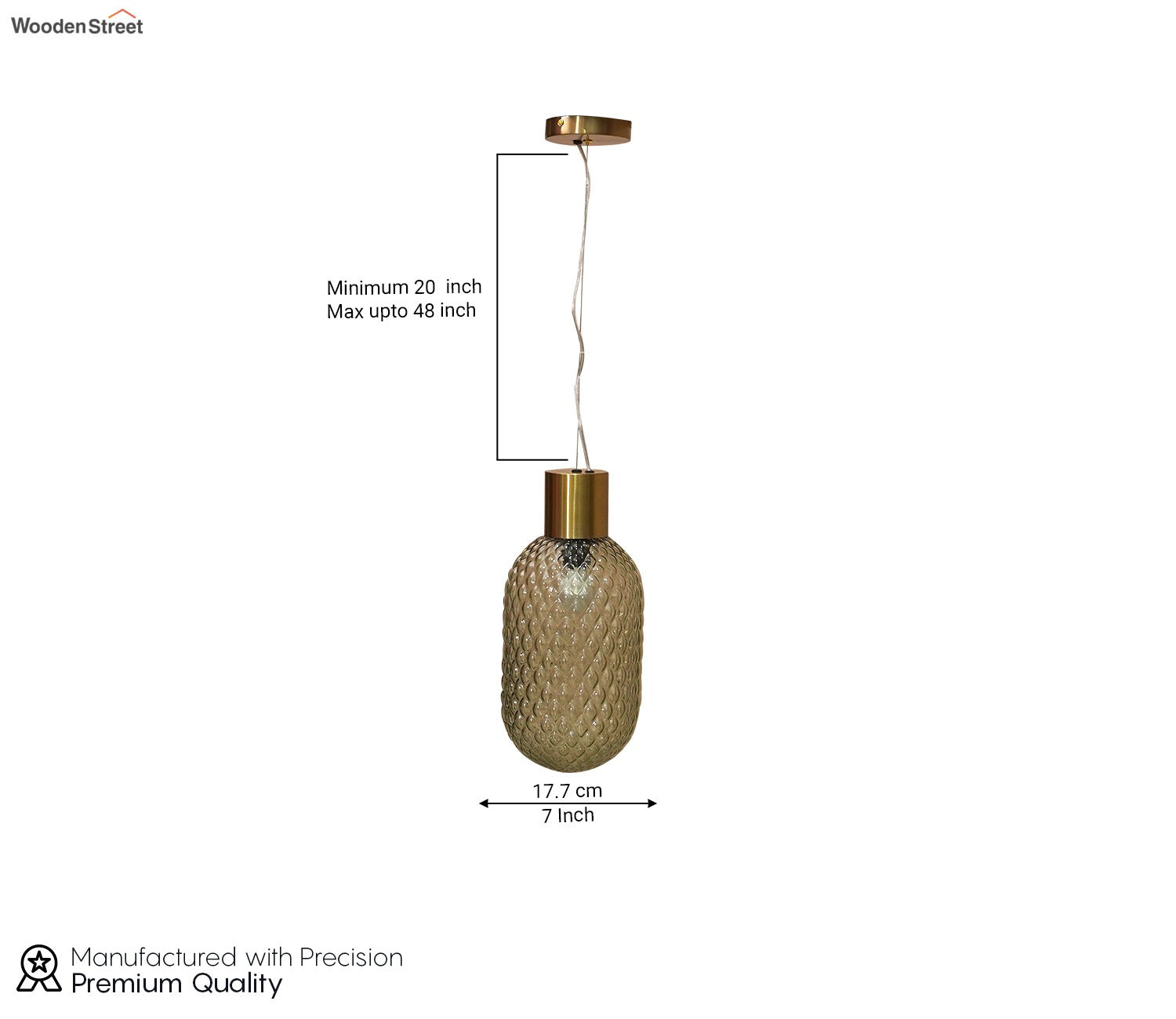 Eron Amber Glass Pendant Light