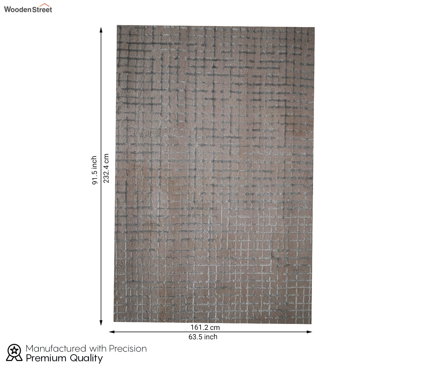 Calvo Grey Checkered Carpet (7.5 x 5 Feet)