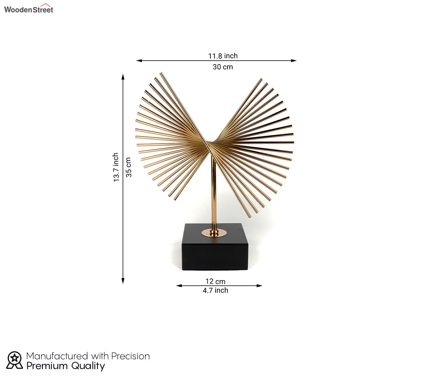 Golden Radiance Abstract Table Showpiece (L, Gold)