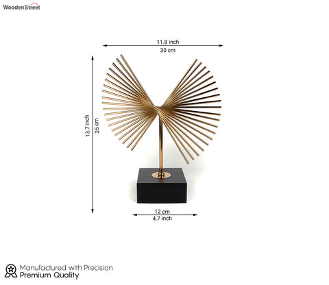 Golden Radiance Abstract Table Showpiece (L, Gold)