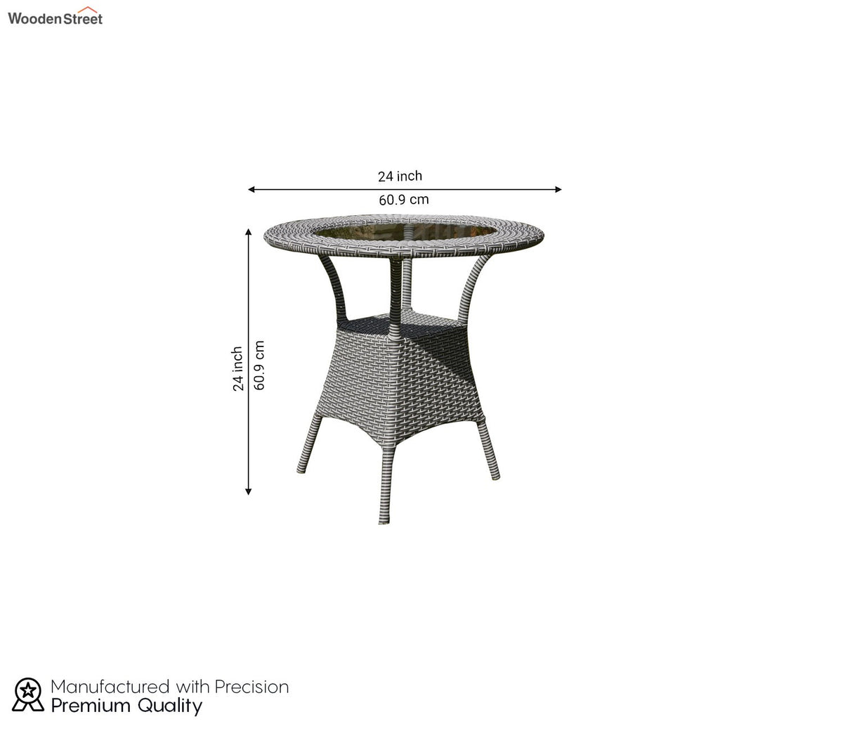 Sienna Round Outdoor Garden Table (White and Black, Dual Tone)