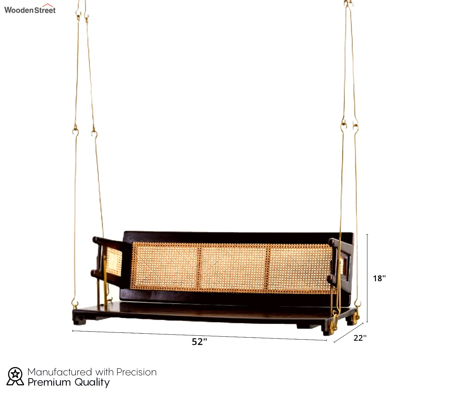 Davian Reversible Cane Wooden Swing