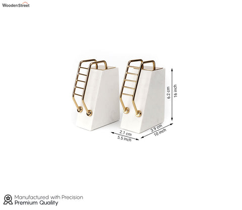 White Mania Marble Book End