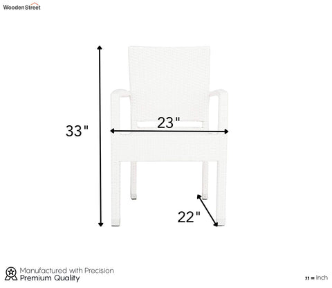 White Rattan And Wicker Patio Chair (Set Of 2)