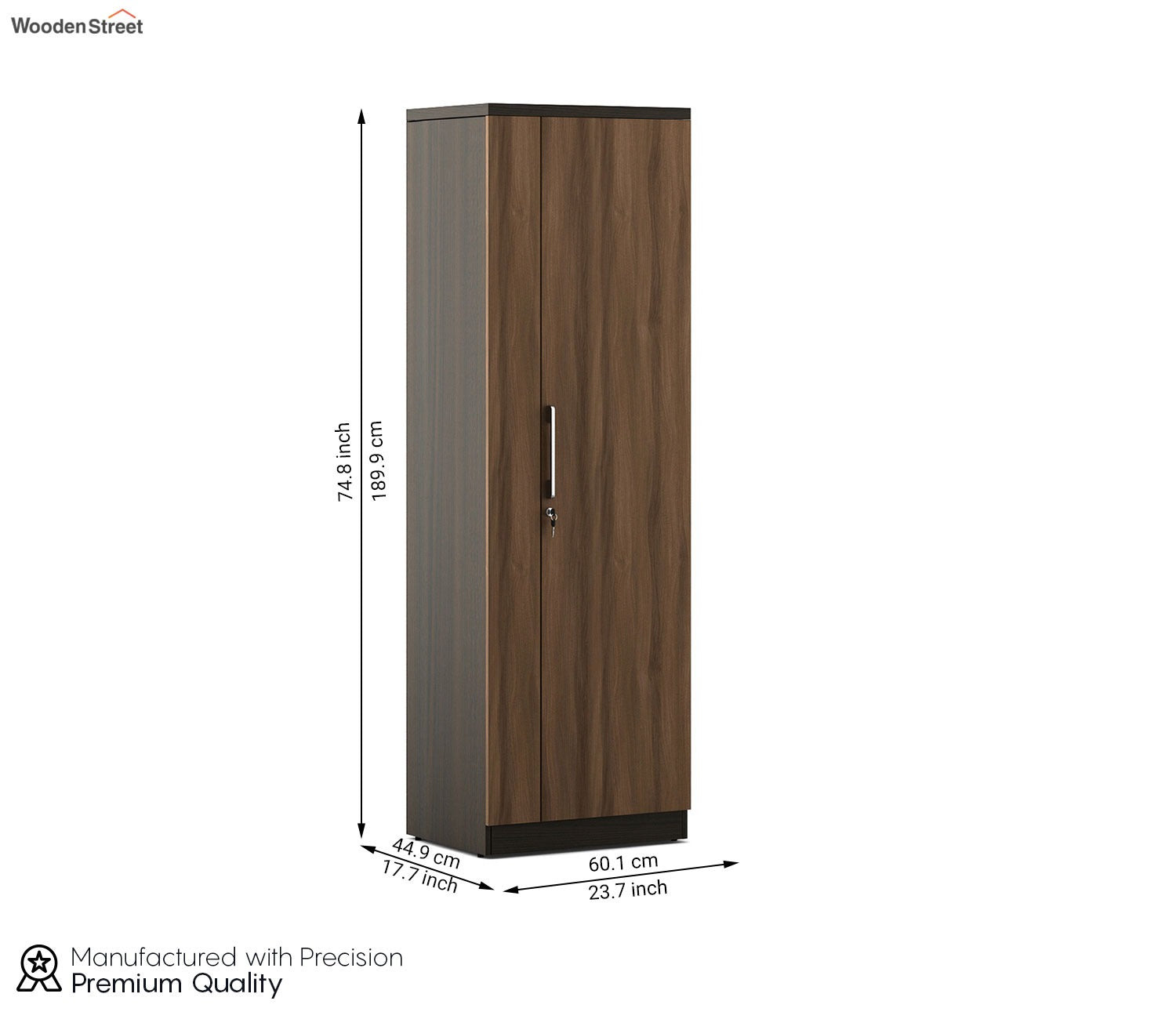 Kosmo Ken 1 Door Engineer Wood Wardrobe
