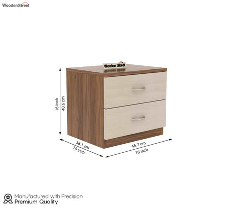Carmen Bed Side Table (Exotic Teak - Ice Beech Finish)
